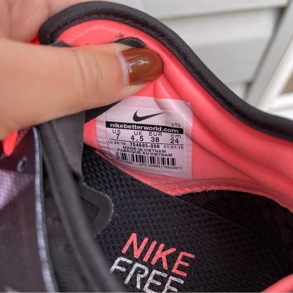 Nike Free Trainer Fit 5.0 Running Shoes Black White Lava Glow Size 7 Women’s - Picture 10 of 10